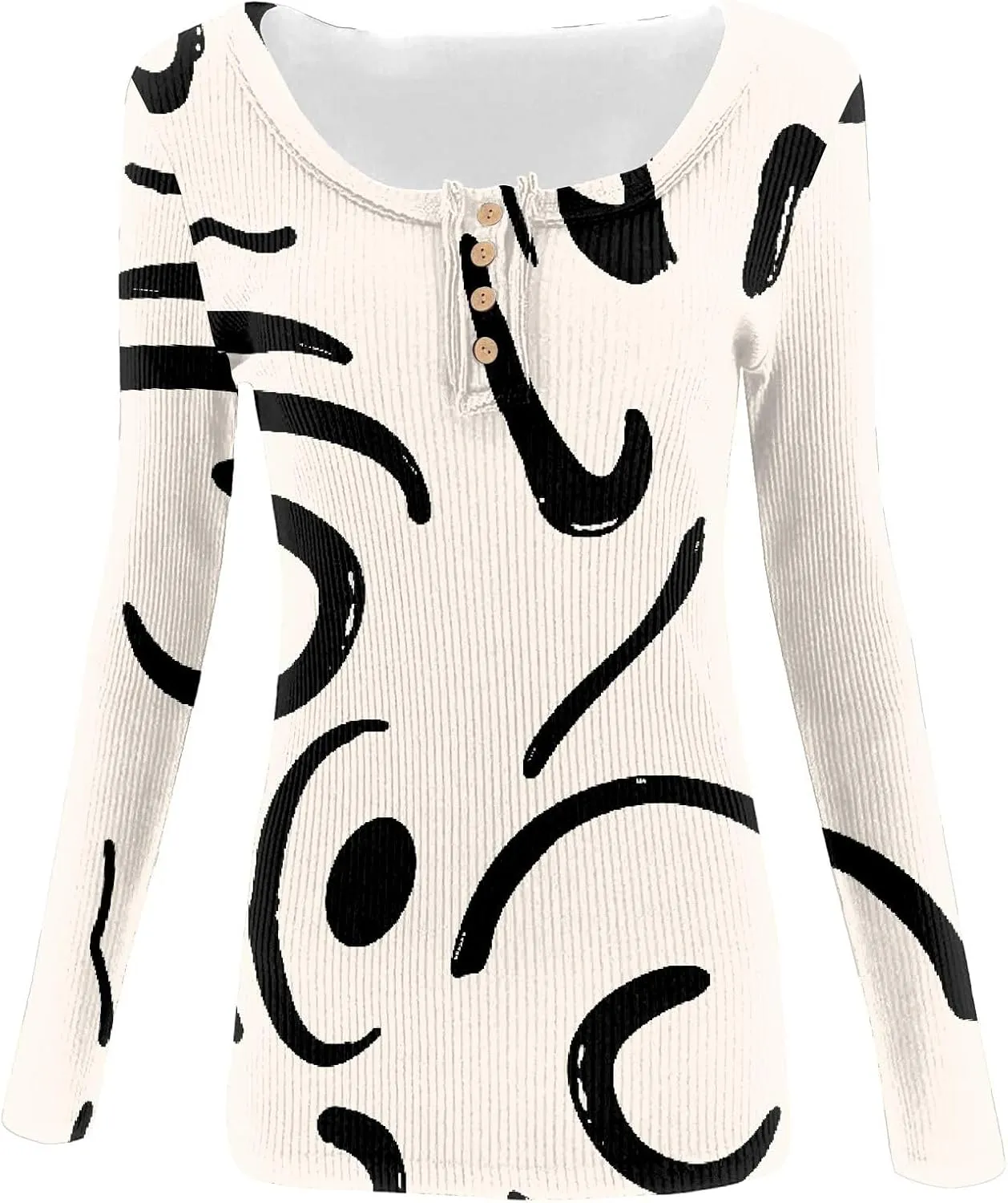 2023 Fall Winter Women's Tshirt Long Sleeve top Button lace Round Neck Gradient Print Casual Fashion Shirt Sexy Tunic