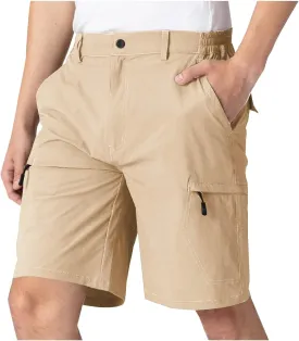 Cargo Shorts for Men Summer Casual Knee Length Water Resistant Work Fishing Hiking Shorts Elastic Waist Short Pants