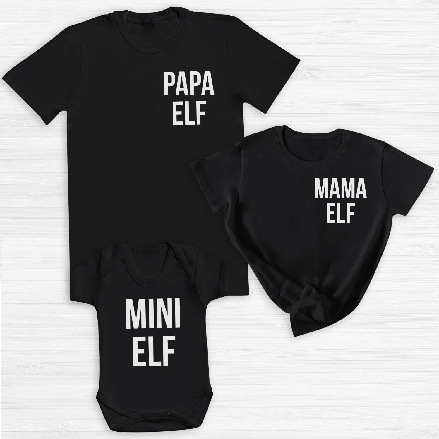 Elf Pocket Design - Family Matching Christmas Tops - Adult, Kids & Baby - (Sold Separately)