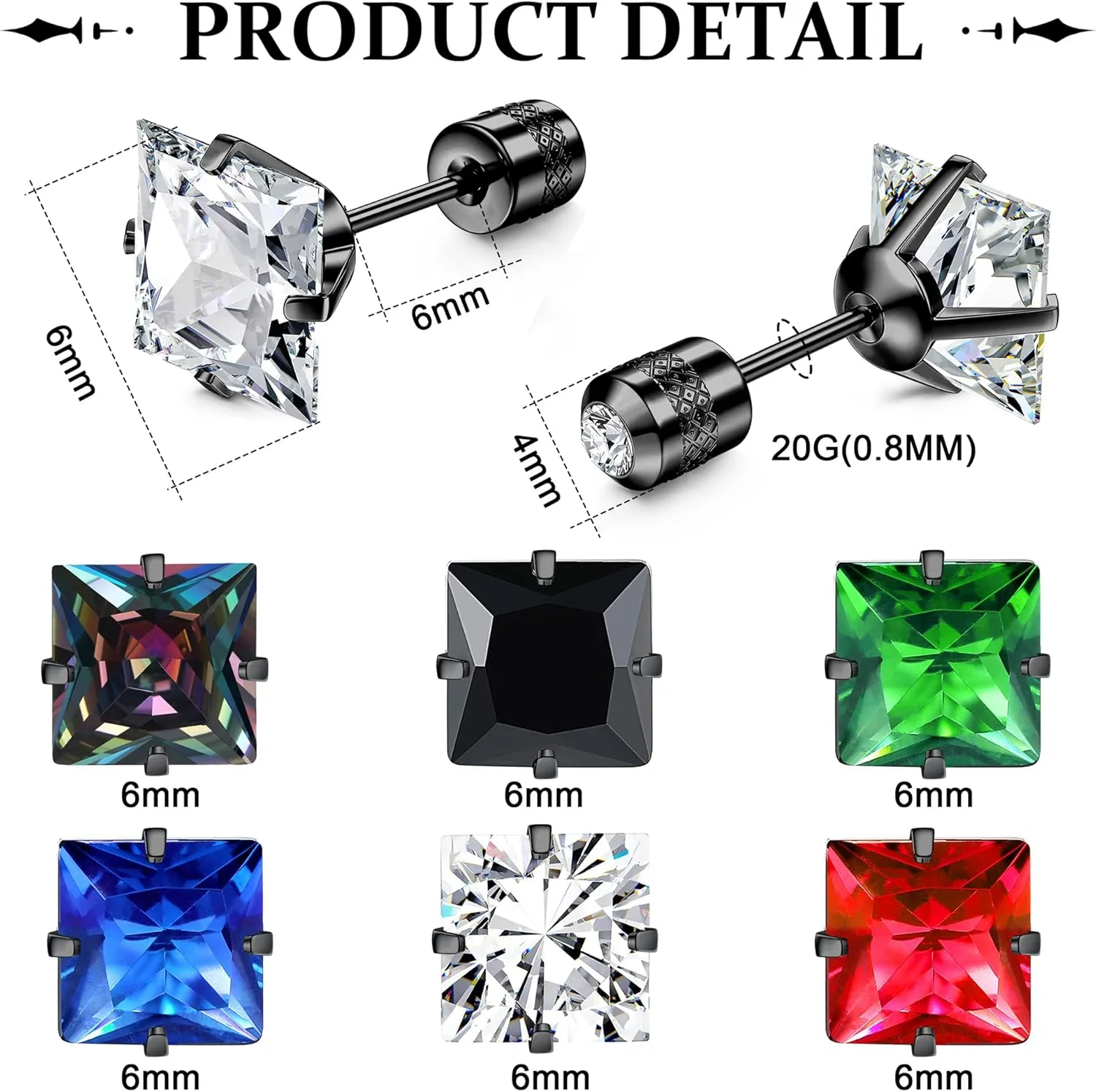 FIBO STEEL       for Men Women Surgical Stainless Steel Stud Earrings   Double Side Earrings Piercing  Studs Jewelry 
