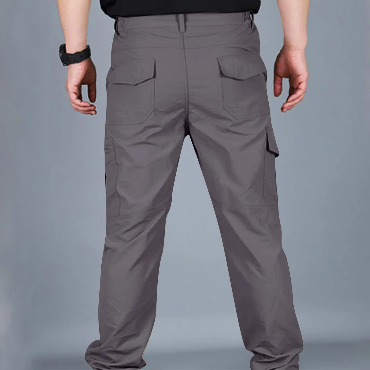Finelylove Hiking Pants Men Lightweight Waterproof Cargo Pants Regular Fit Quick Dry Tactical Work Pants with 6 Pockets