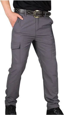 Finelylove Hiking Pants Men Lightweight Waterproof Cargo Pants Regular Fit Quick Dry Tactical Work Pants with 6 Pockets