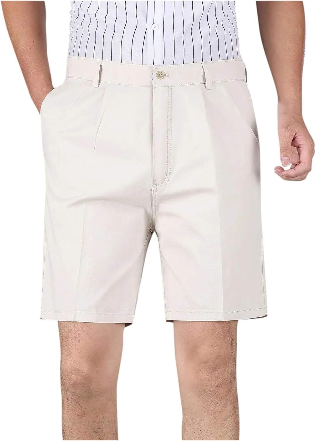 Golf Shorts for Men 2025 Summer Work Solid Basic Dress Shorts Casual Pleated Front Relaxed Short Pants with Pockets
