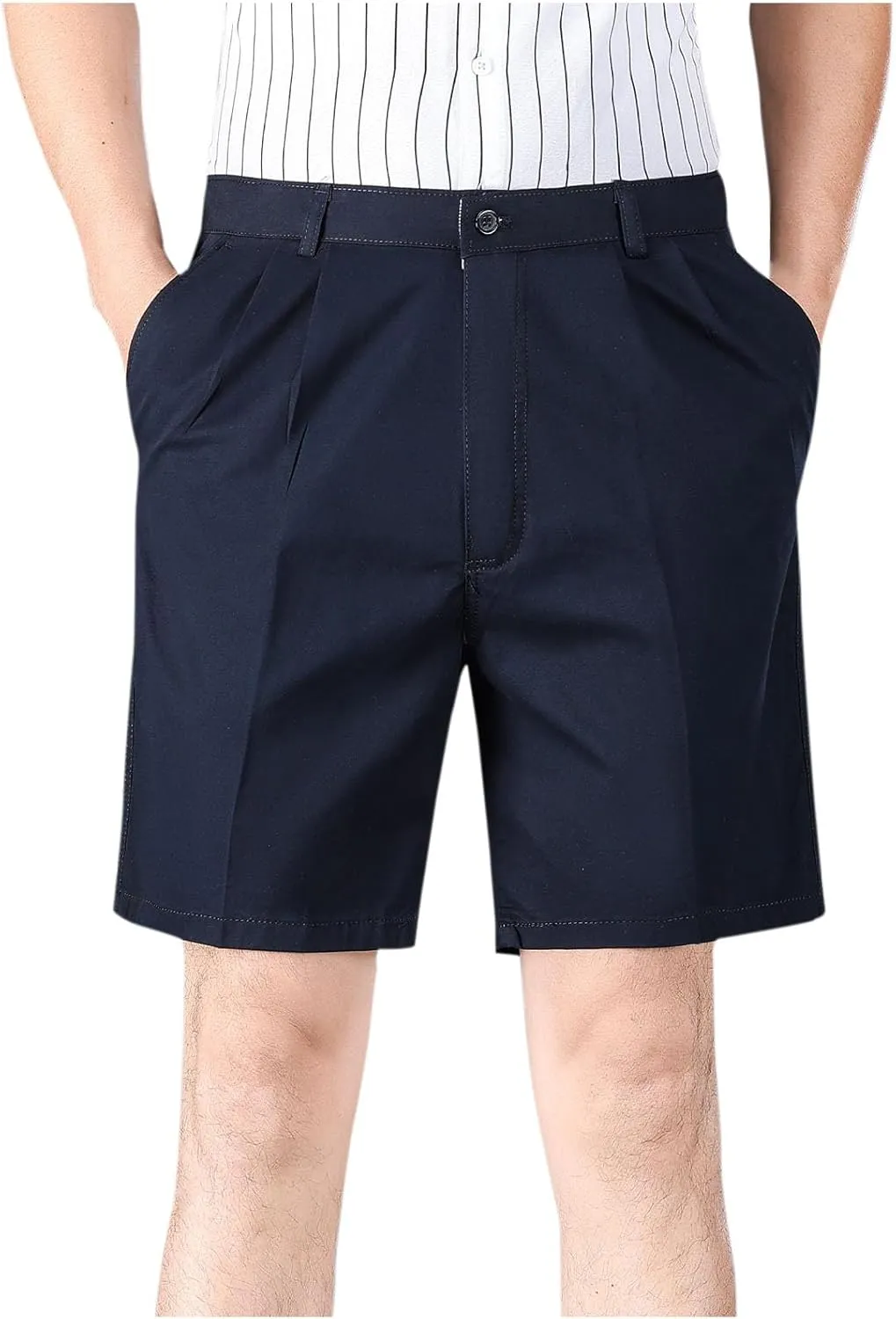 Golf Shorts for Men 2025 Summer Work Solid Basic Dress Shorts Casual Pleated Front Relaxed Short Pants with Pockets