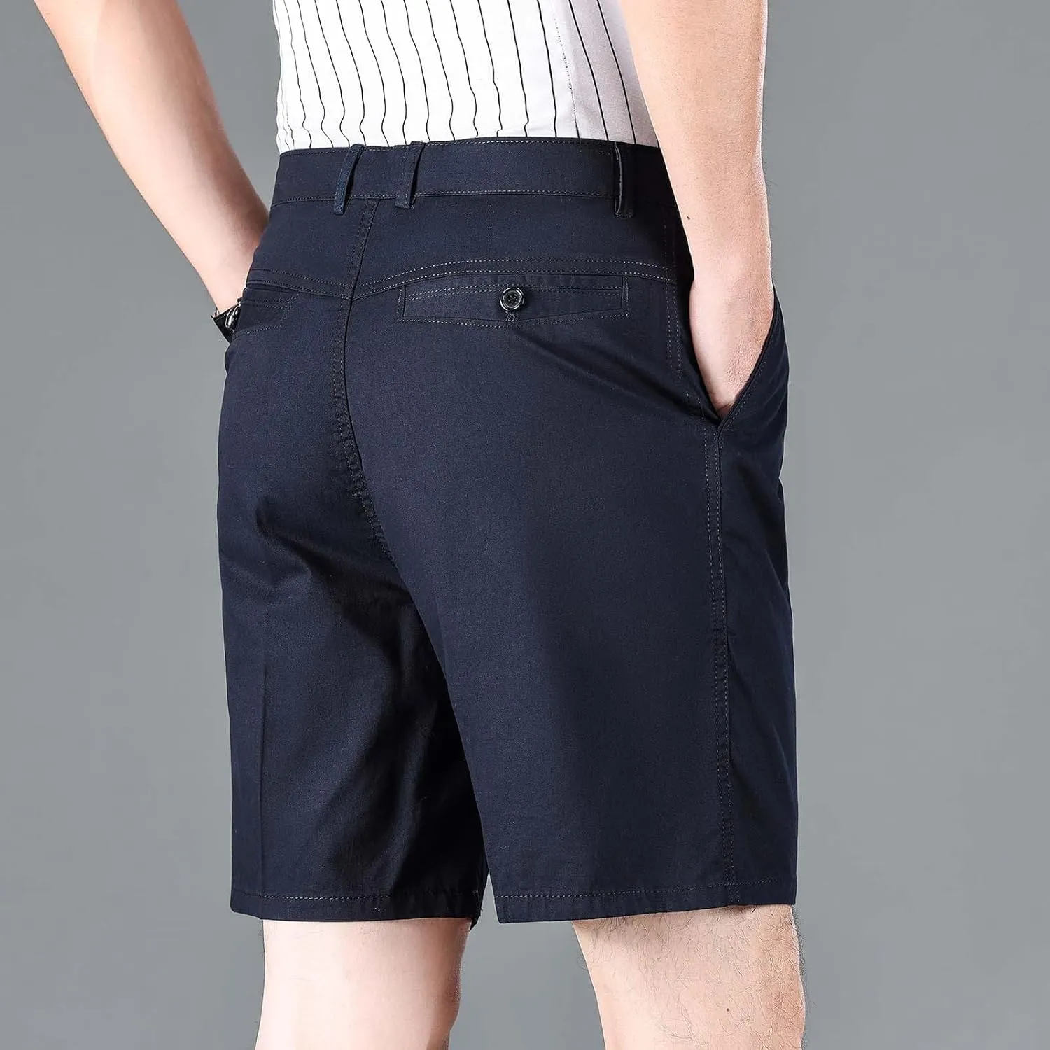 Golf Shorts for Men 2025 Summer Work Solid Basic Dress Shorts Casual Pleated Front Relaxed Short Pants with Pockets