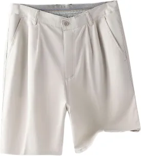 Golf Shorts for Men 2025 Summer Work Solid Basic Dress Shorts Casual Pleated Front Relaxed Short Pants with Pockets