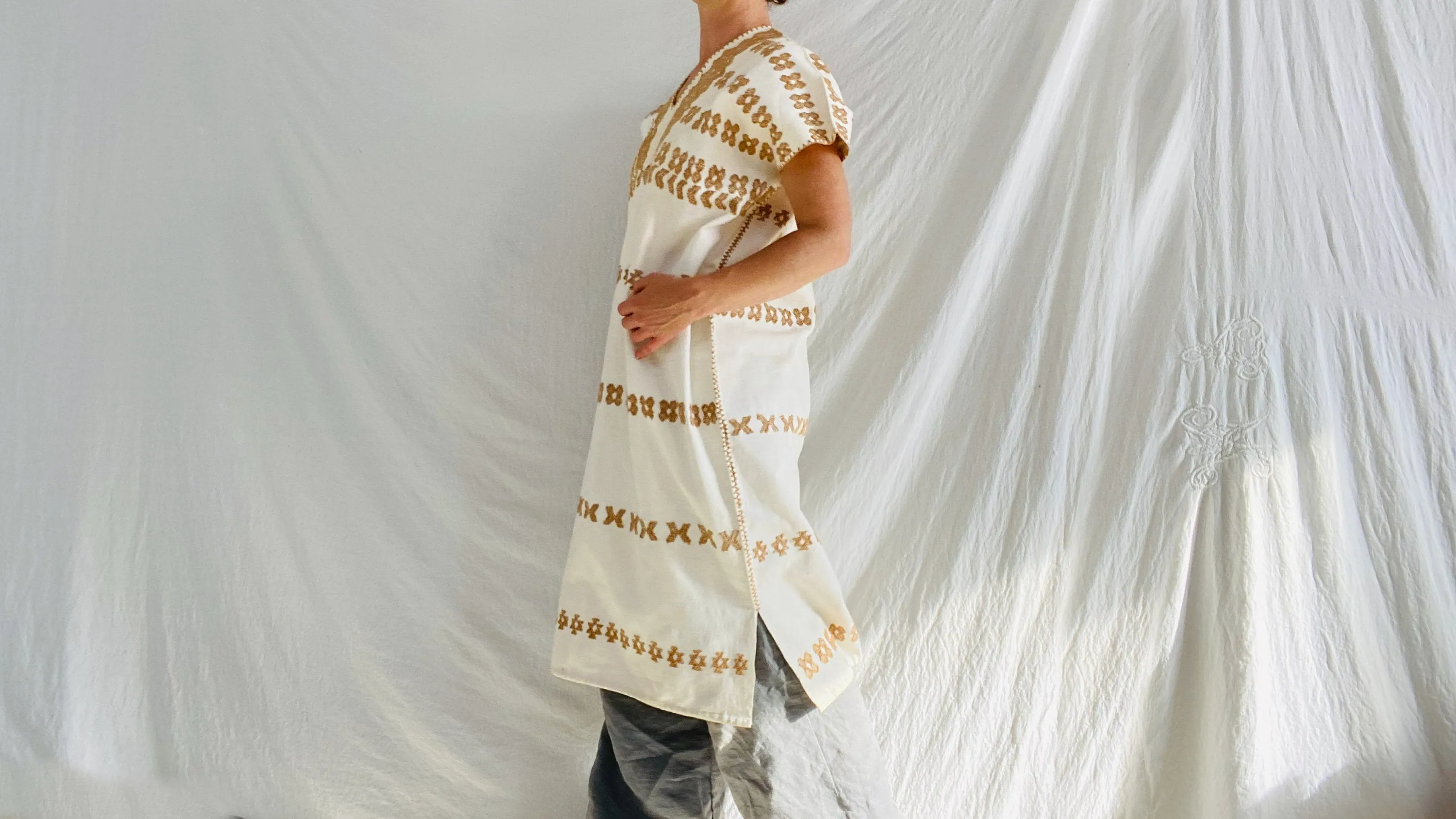 Hand Woven San Juan Colorado Huipil Dress. Oaxaca, Mexico. Rare
