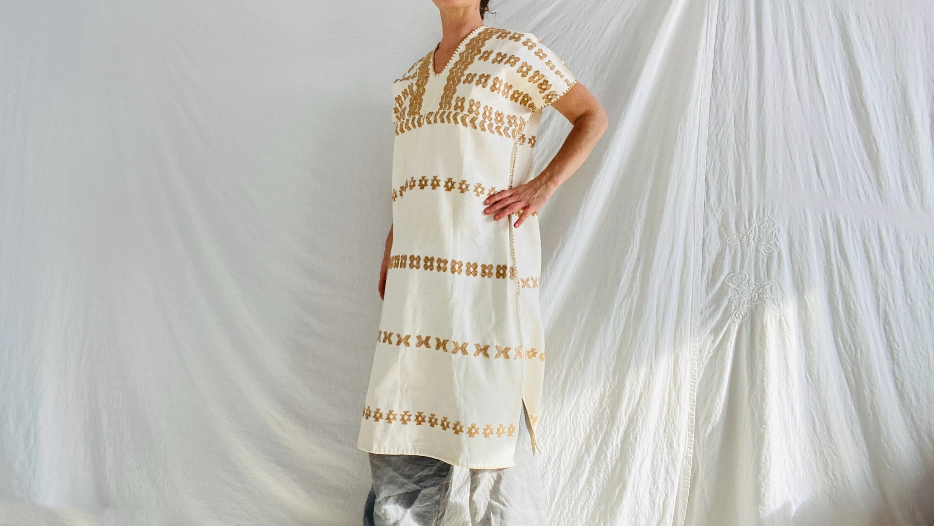 Hand Woven San Juan Colorado Huipil Dress. Oaxaca, Mexico. Rare