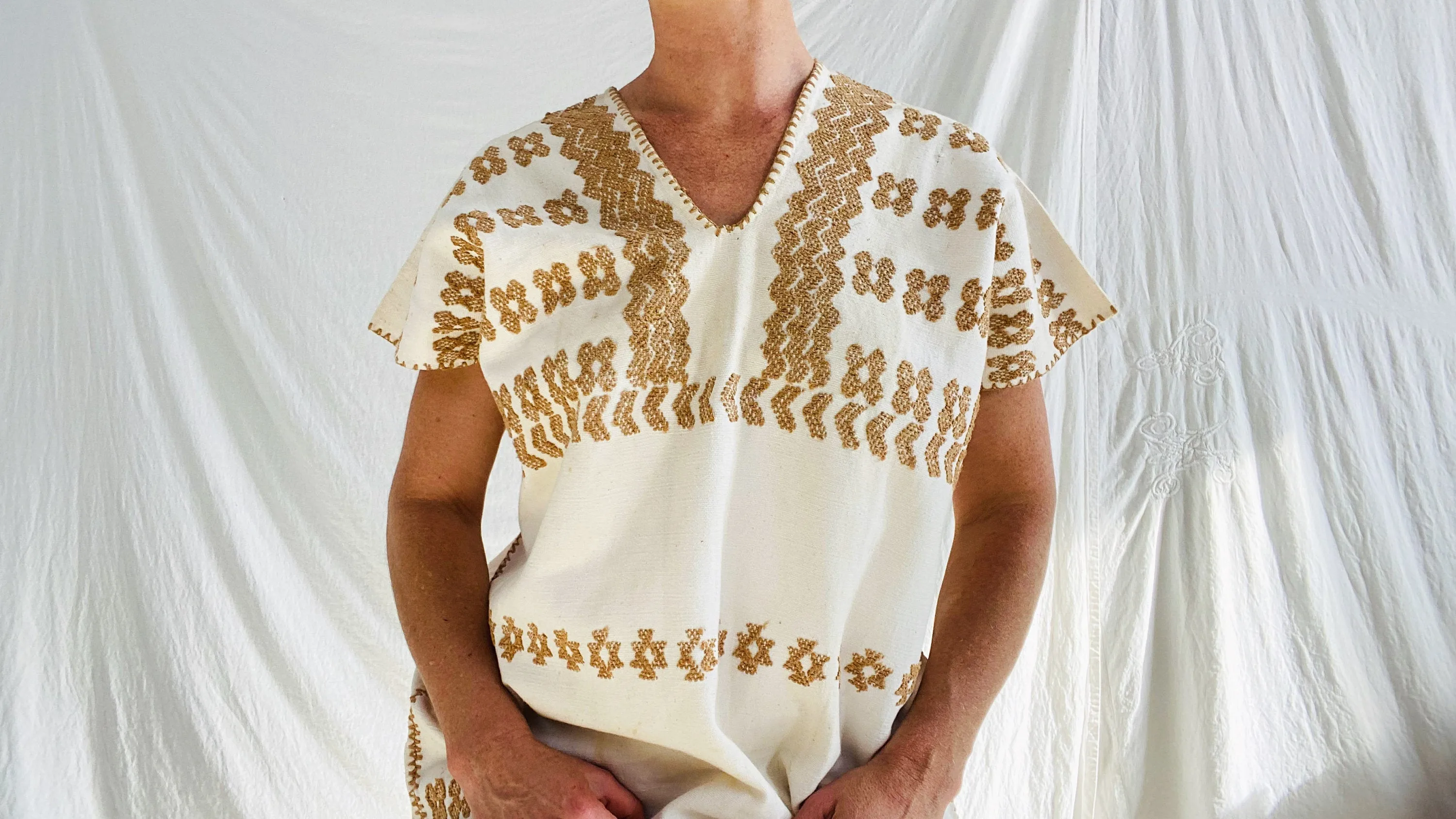 Hand Woven San Juan Colorado Huipil Dress. Oaxaca, Mexico. Rare