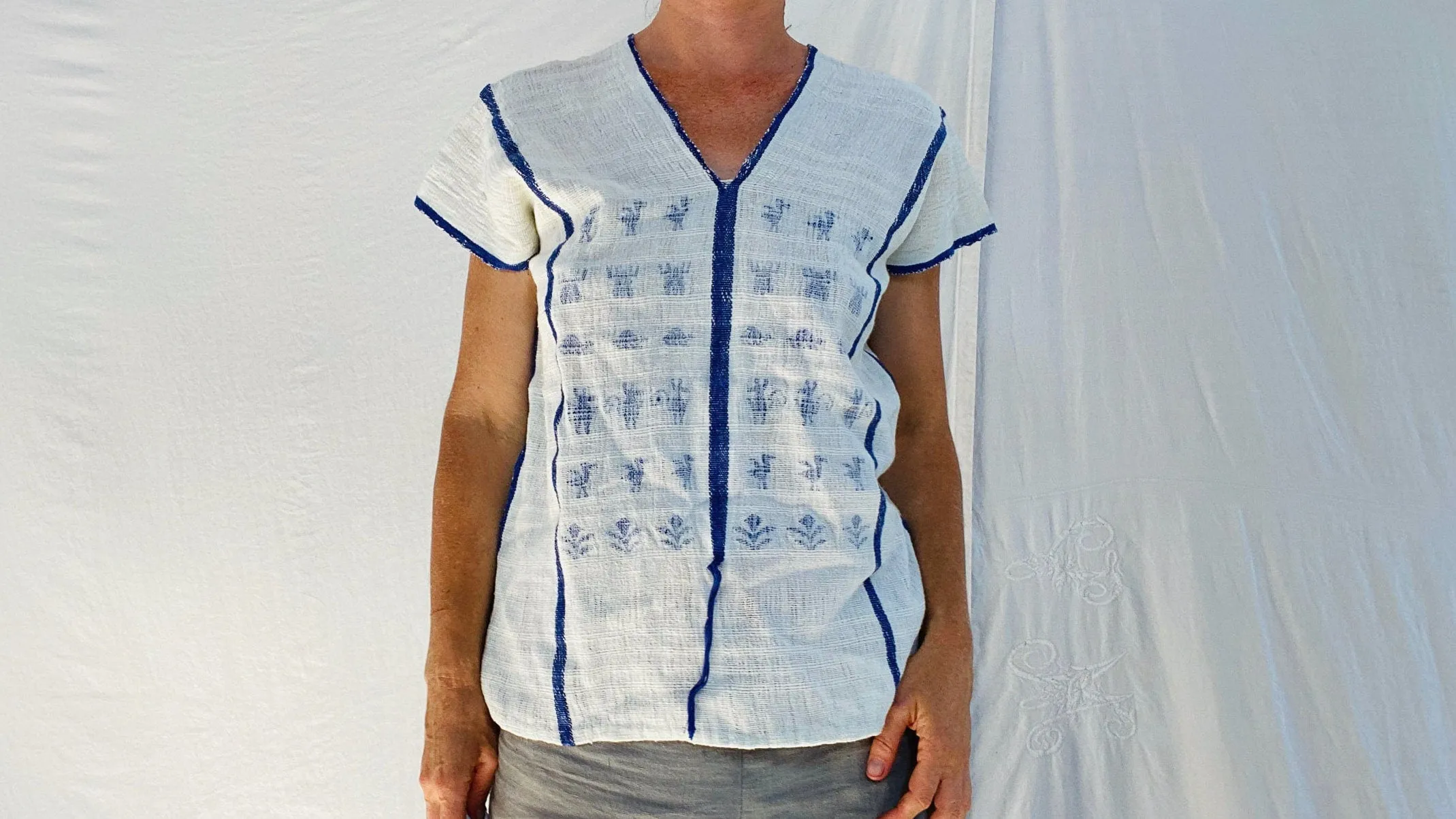 Hand Woven San Mateo Del Mar Huipil Blouse. Oaxaca, Mexico. Rare