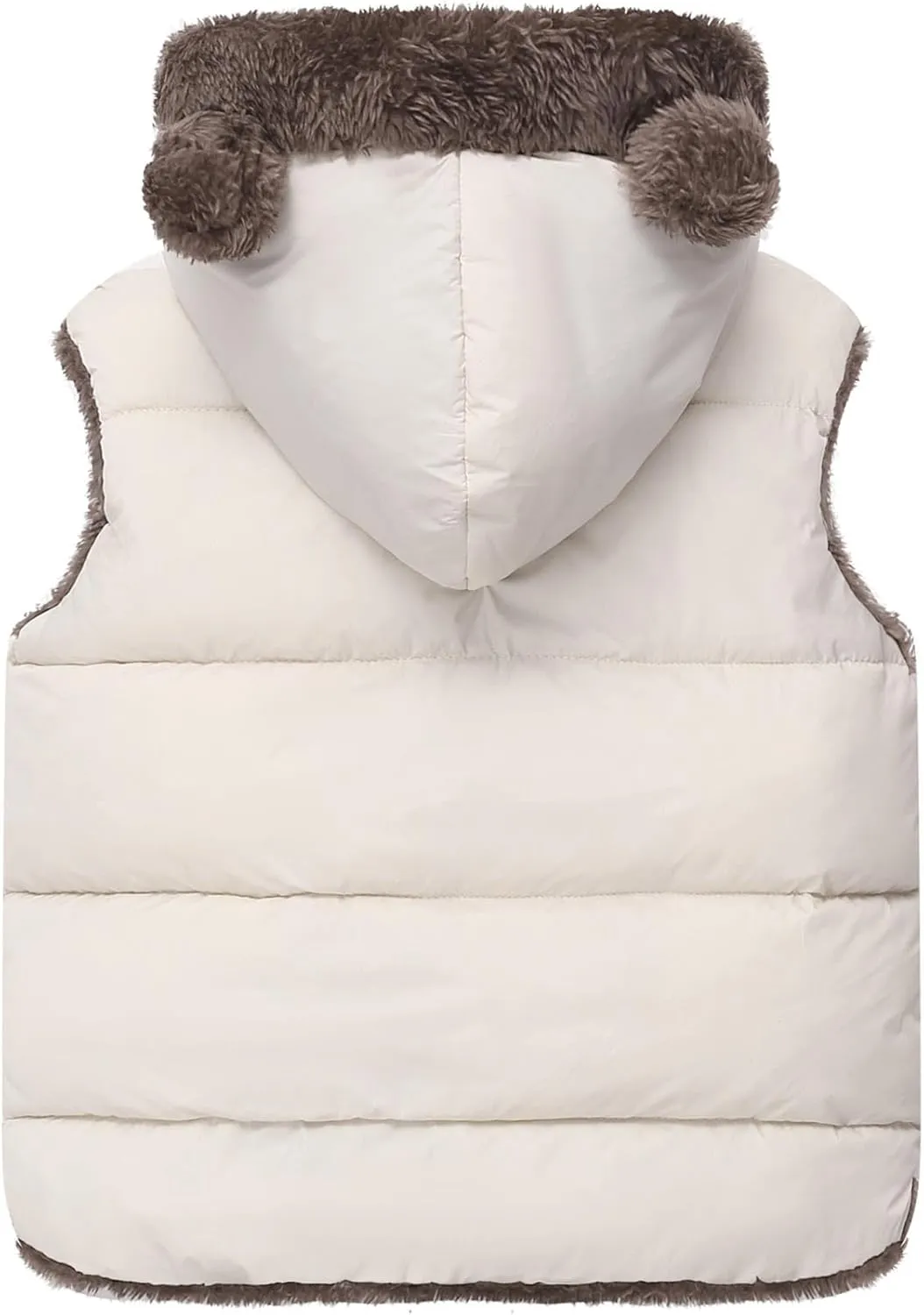 Happy Cherry Toddler Kids Puffer Hooded Vest Down Fleece Lined Jacket Windproof Coat for Winter Fall Spring