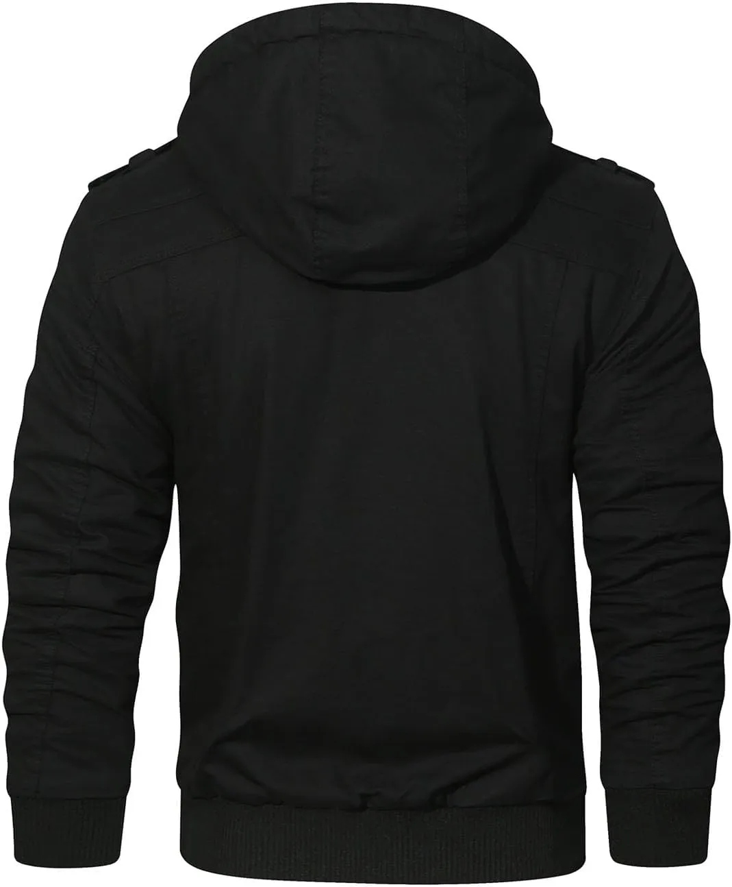 HOOD CREW Mens Jackets Winter Thicken Fleece Lined Outerwear Tactical Military Cargo Jacket with Hood