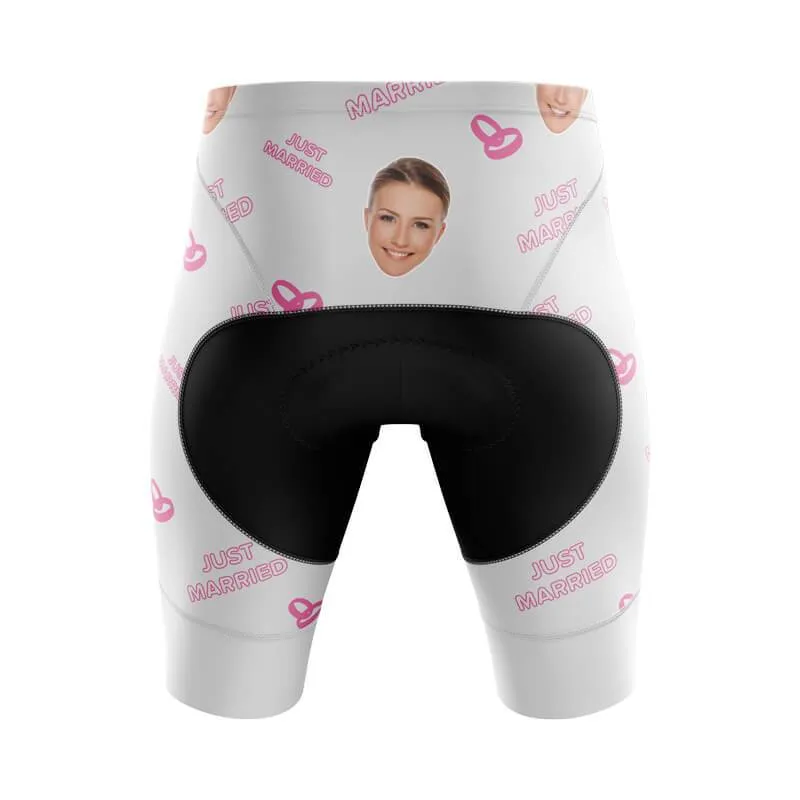 Just Married Custom Face Shorts (white)