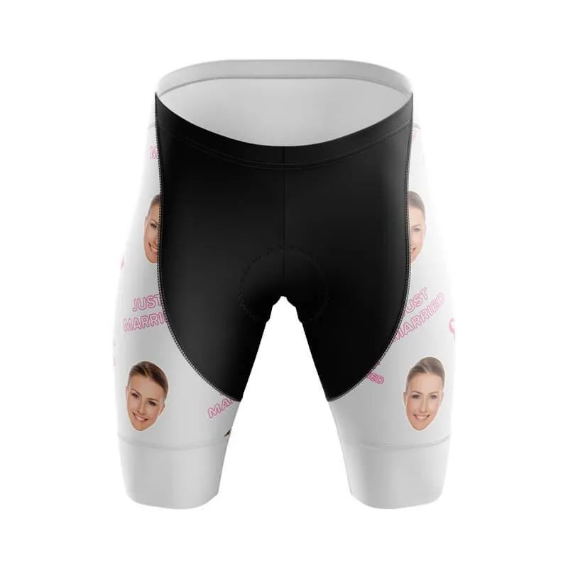 Just Married Custom Face Shorts (white)