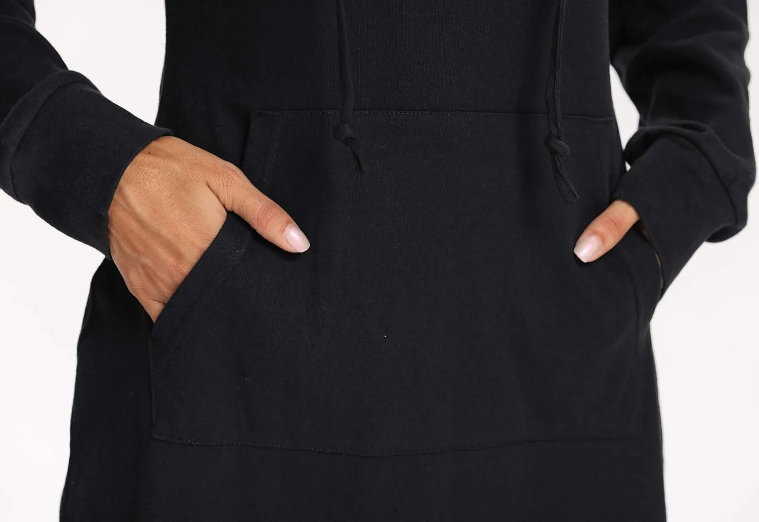 Kimmery Long Sleeve Dress for Women Lightweight Kangaroo Pocket Hoodie Dress Fall Sweatshirts for Women