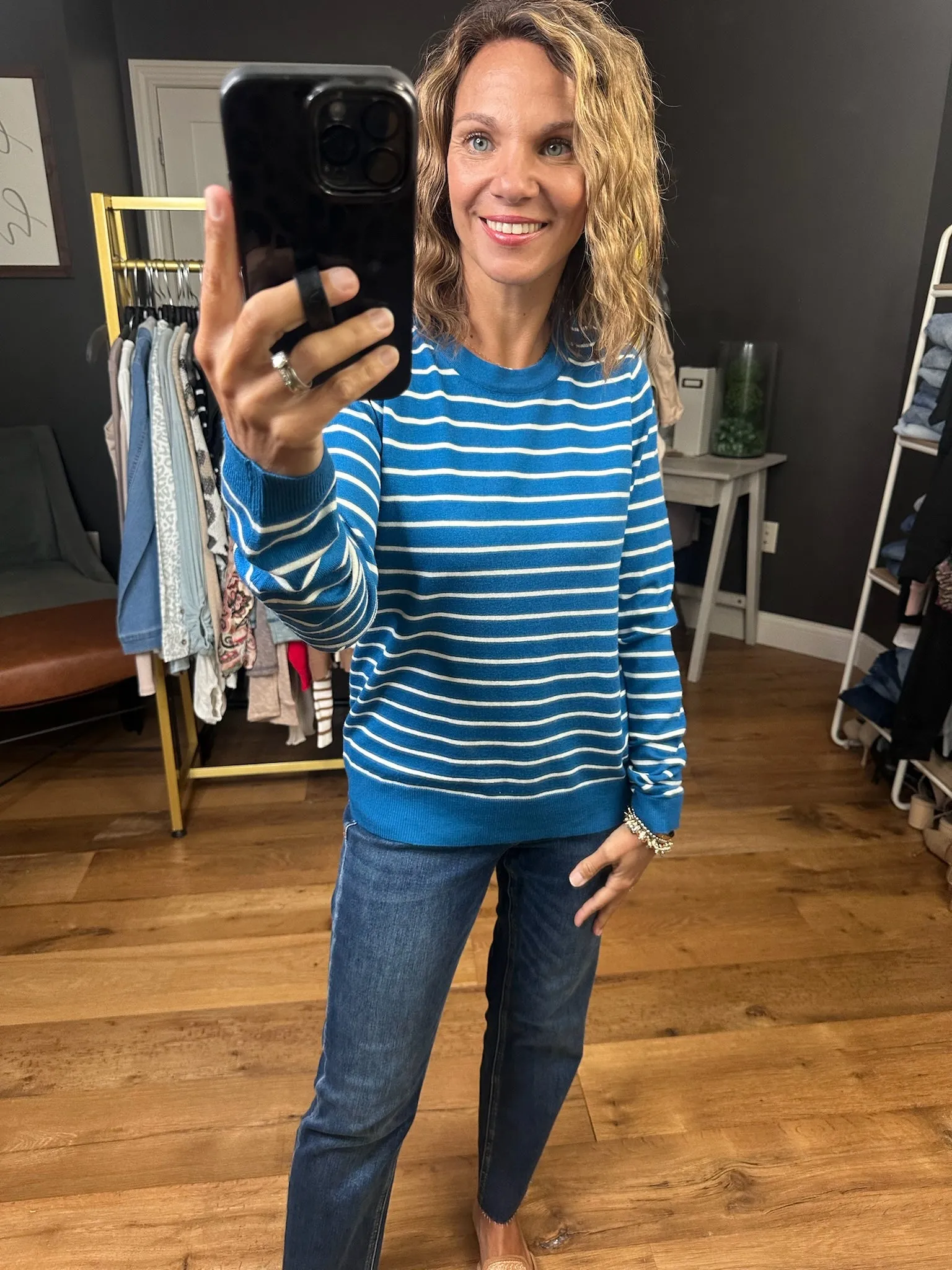 Latest News Striped Lightweight Crewneck Sweater - Multiple Options