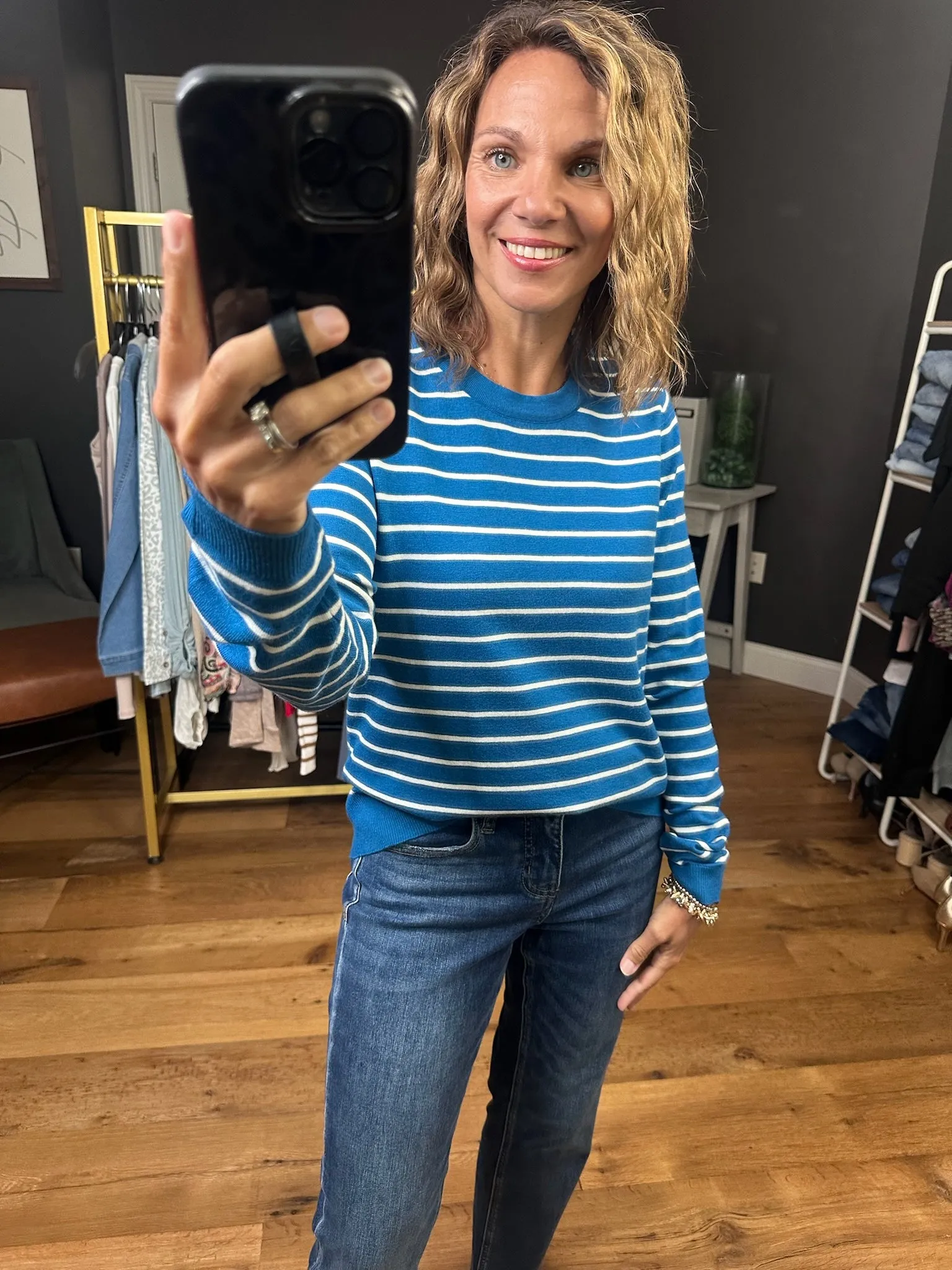 Latest News Striped Lightweight Crewneck Sweater - Multiple Options