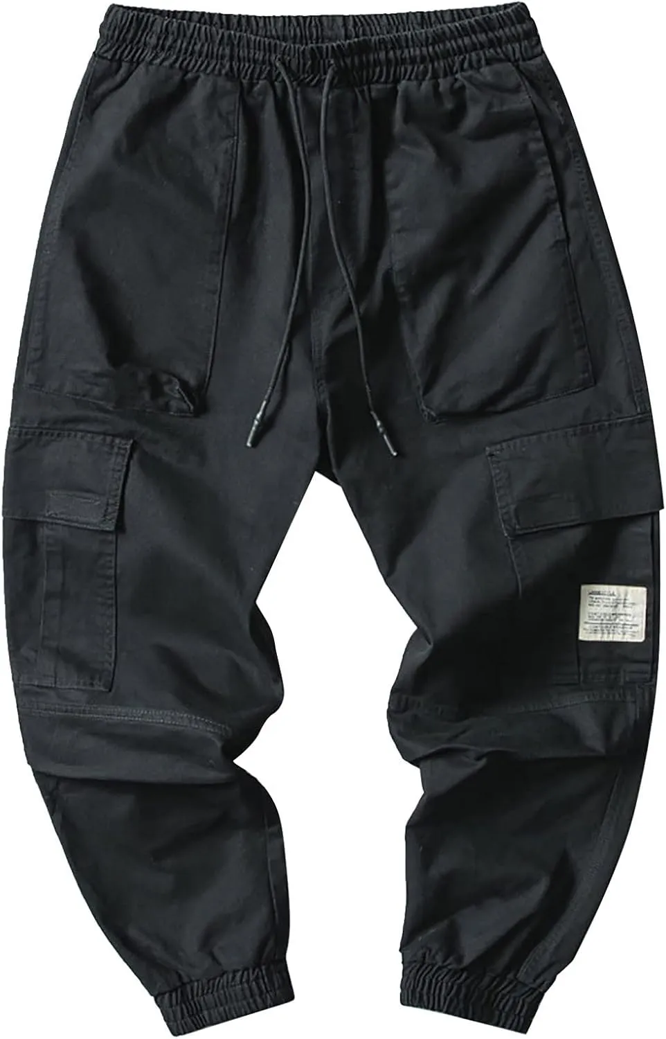 Mens Cargo Pants Slim Fit Stretch Waist Vintage Cargo Sweatpants Lightweight Drawstring Fashion Casual Streetwear Pants