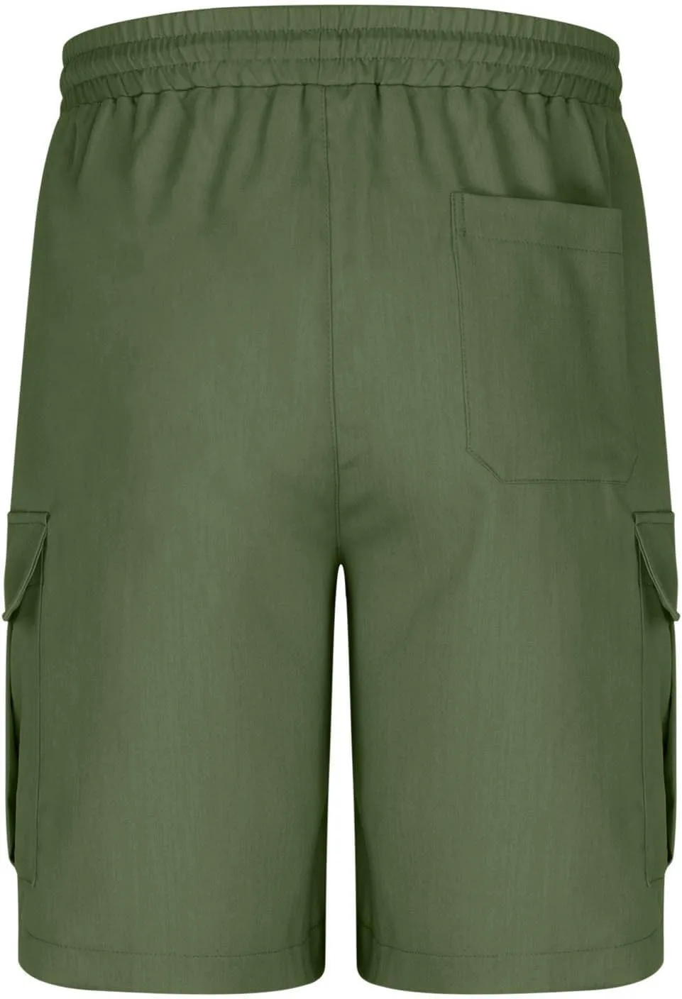 Mens Cargo Shorts Elastic Waist Running Hiking Bermuda Shorts Knee Length Casual Summer Clothes with Multiple Pockets