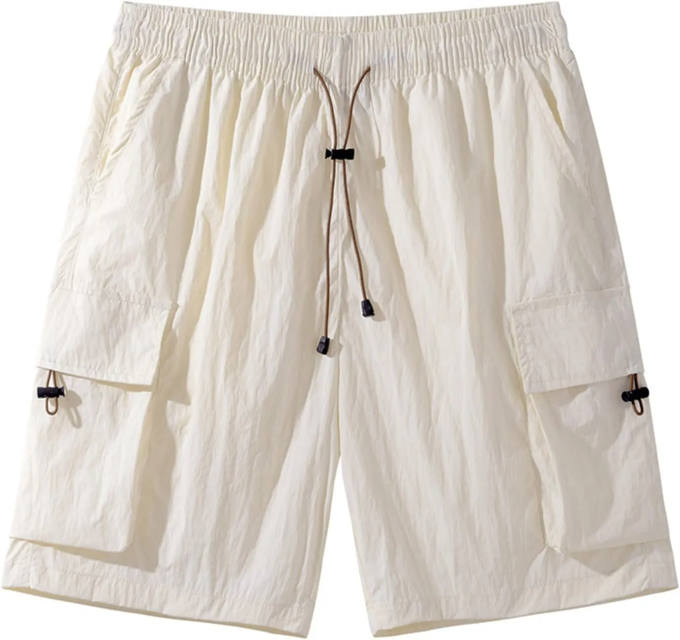 Men's Summer Wide Leg Cargo Shorts Streetwear Fashion Casual Quick-Dry Baggy Hip Hop Short Pants with Multi-Pockets