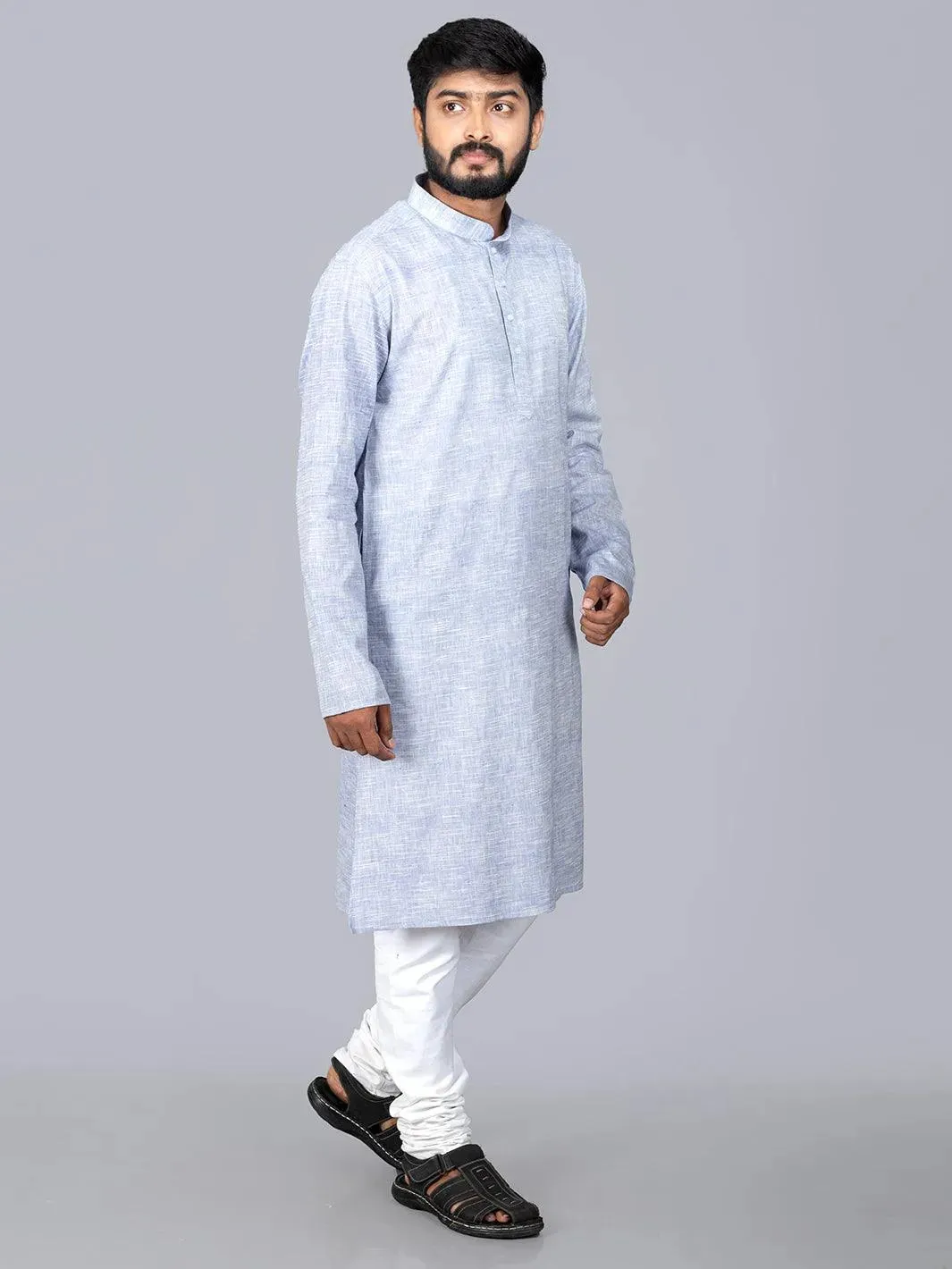 Periwinkle Springs Handwoven Organic Cotton Men Kurta