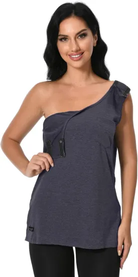 Post Surgery Shirts Shoulder Arm Broken Breast Recovery Tank Tops Clothing Snap Open Sleeveless Shirt Unisex Size