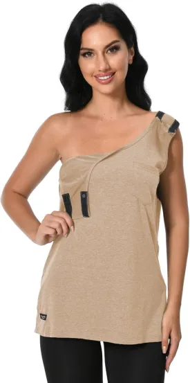 Post Surgery Shirts Shoulder Arm Broken Breast Recovery Tank Tops Clothing Snap Open Sleeveless Shirt Unisex Size