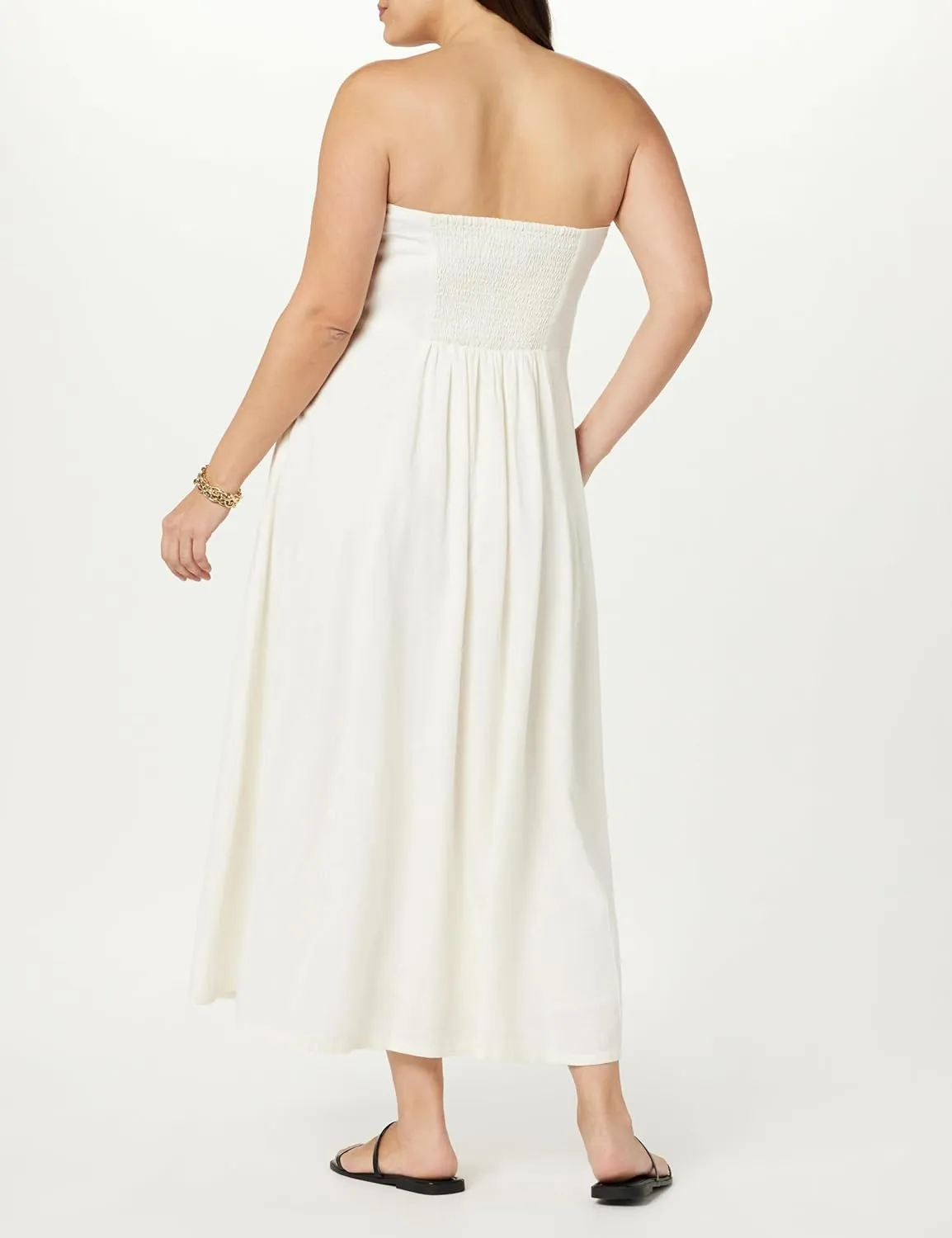 The Drop Women's Carlota Strapless Linen Maxi Dress