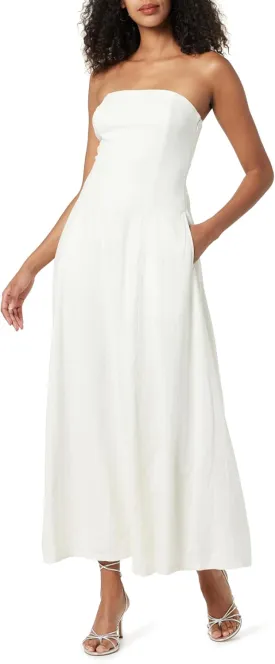 The Drop Women's Carlota Strapless Linen Maxi Dress