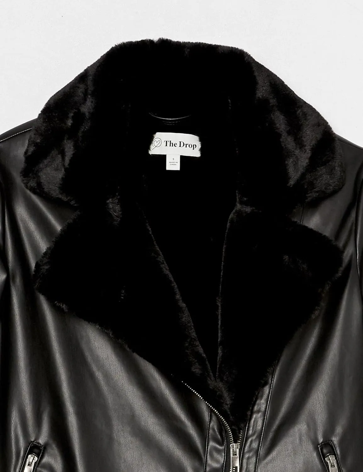The Drop Women's Cavalla Vegan Leather Moto Jacket
