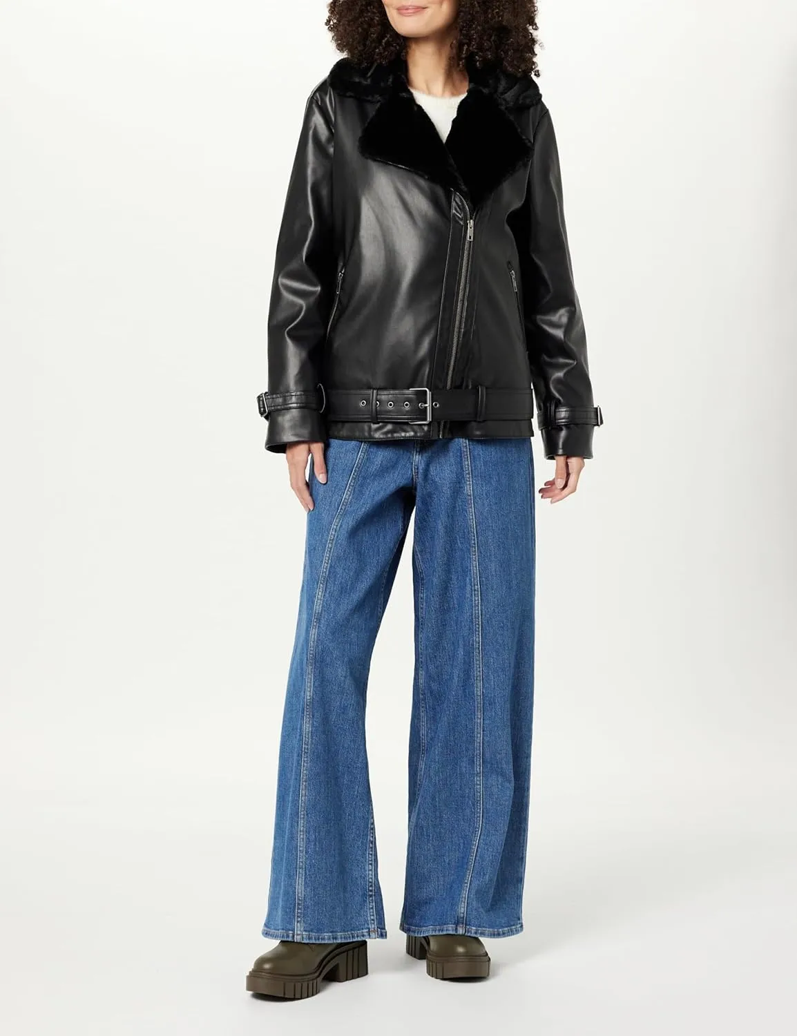 The Drop Women's Cavalla Vegan Leather Moto Jacket