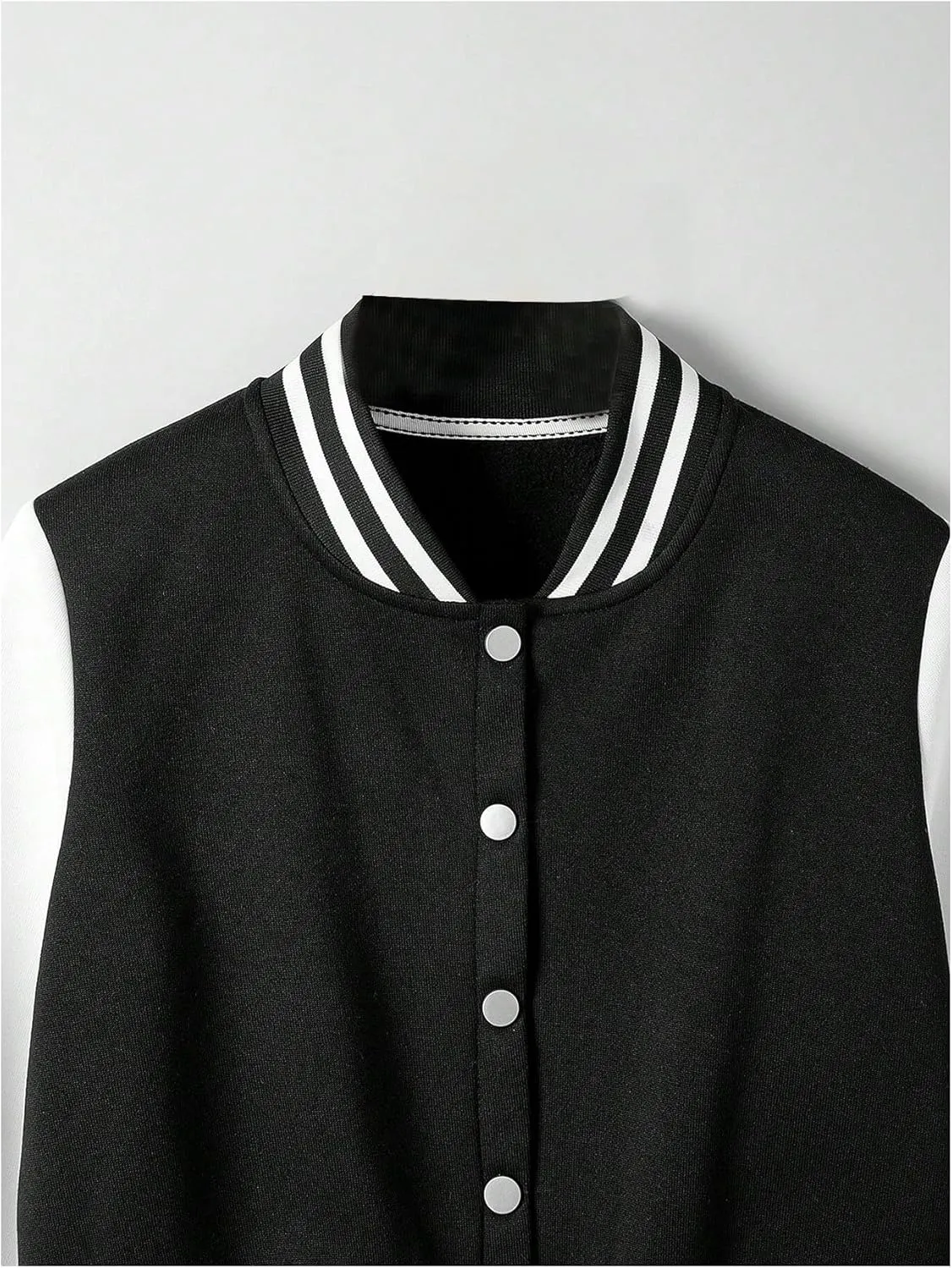 Verdusa Women's Bomber Jacket Long Sleeve Varsity Jackets Crop Baseball Outerwear