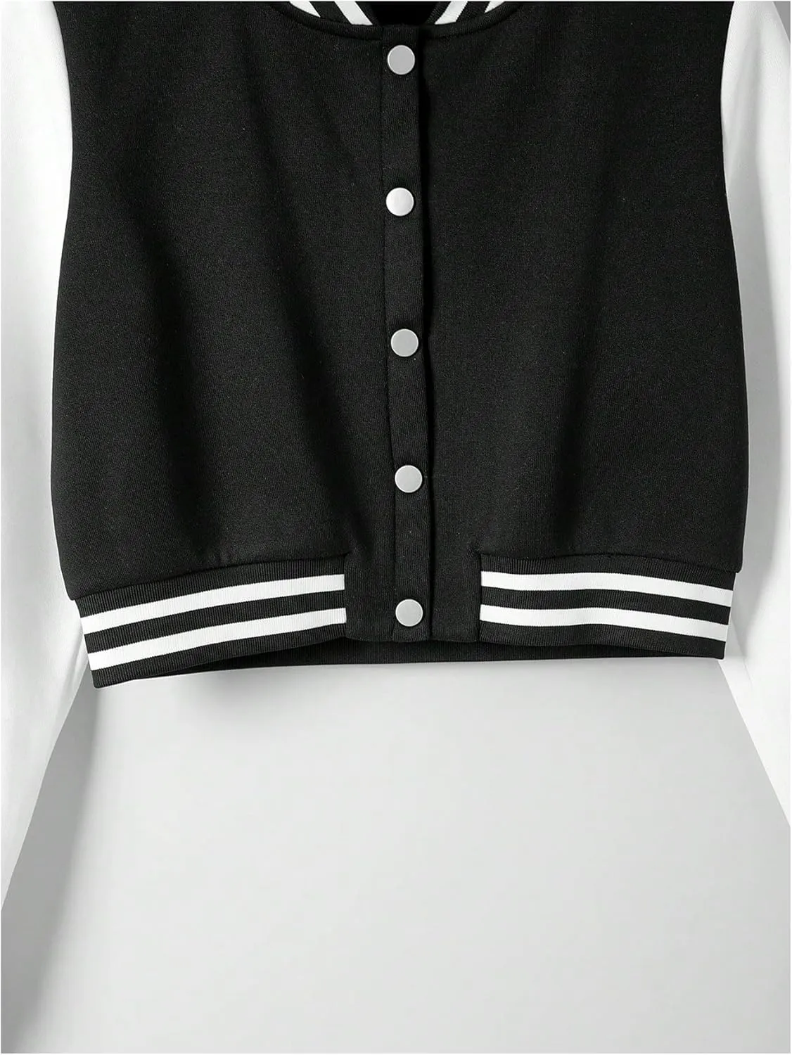 Verdusa Women's Bomber Jacket Long Sleeve Varsity Jackets Crop Baseball Outerwear