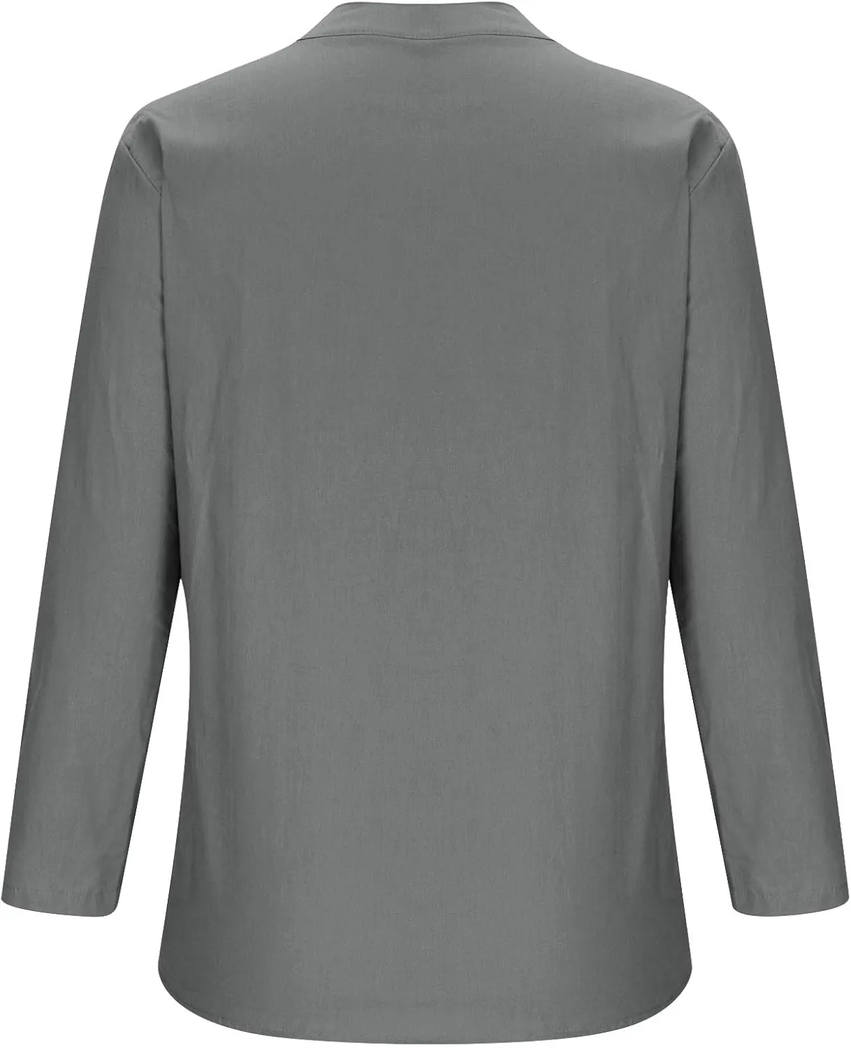 Women Summer Linen Shirts 3/4 Sleeve Cotton Blouse V Neck Button Tunic Tops Trendy Dressy Causal Clothing 2024
