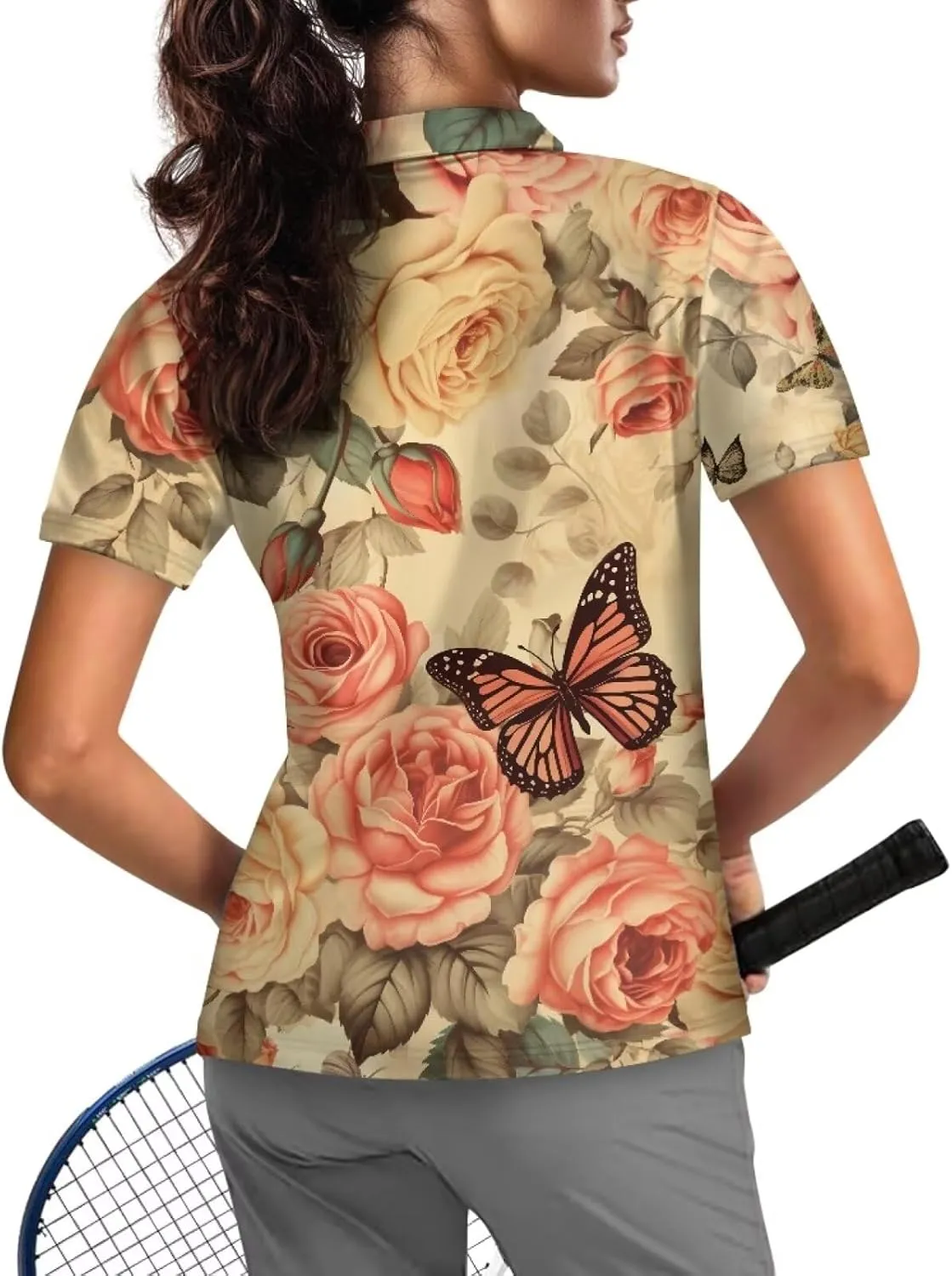 YEXIATODO Womens Golf Shirt Short Sleeve Polo Shirts Zip Up Collared UPF 50  Quick Dry Tennis Athletic Tank Tops XS-2XL